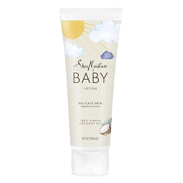 SheaMoisture Baby Lotion with 100% Virgin Coconut Oil - Gentle Moisturizer for Clear Baby Skin (8 oz)