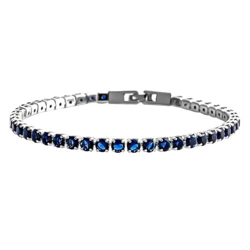 Shop LC Blue Cubic Zirconia Tennis Bracelet - Stackable Wedding Jewelry & Perfect Christmas Gifts for Women