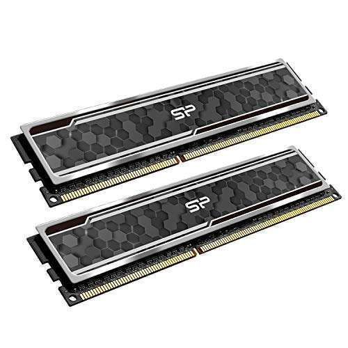 Silicon Power 16GB DDR4 RAM 3200MHz (2x8GB) - High-Performance Desktop Memory with Heatsink in Camouflage Grey