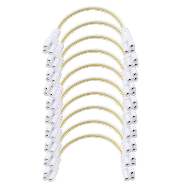 SinLoon 7.8in LED Tube Lamp Holder Socket Fittings - T5 T8 Double Connector Cables (10pcs Pack) for Easy Installation