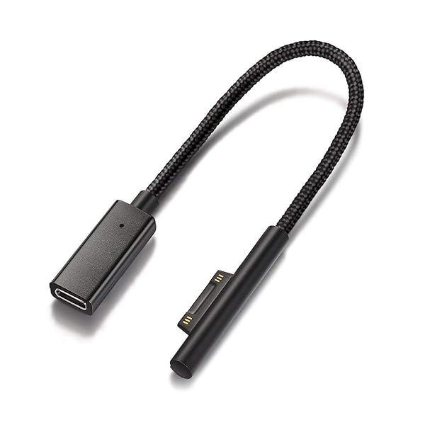 USB-C Charging Cable Dongle for Microsoft Surface Pro 7/6/5/4/3 & Go 2 - 45W Power Supply Compatible
