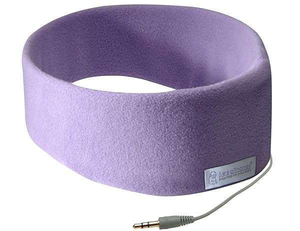 SleepPhones AcousticSheep Classic: Comfortable Corded Headphones for Sleep & Travel - Quiet Lavender Fleece (Size L)