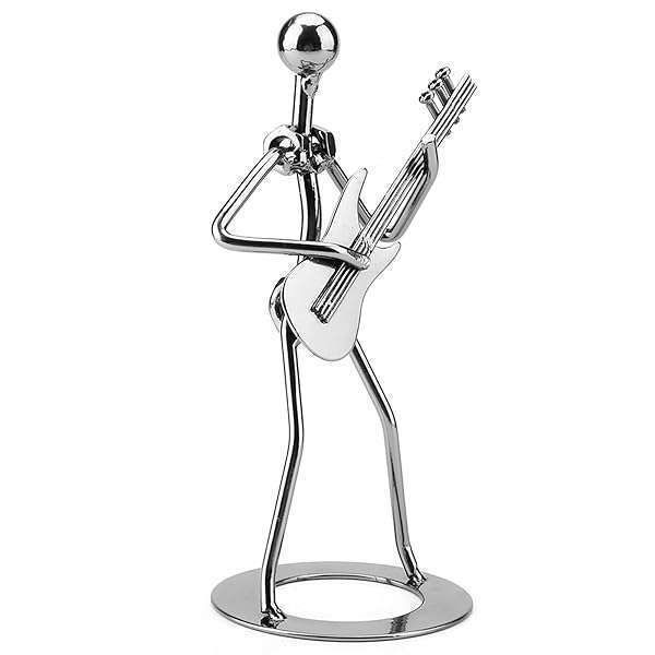 Unique Small Iron Musician Sculpture | Handcrafted Metal Figurine for Home Decor & Gifts