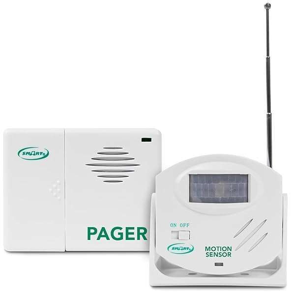 Smart Caregiver Wireless Motion Sensor Alarm System for Fall Prevention | 300' Range Motion Detector with Pager Alerts
