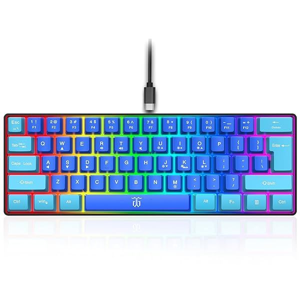 Buy Snpurdiri 60% Wired RGB Gaming Keyboard - Ultra-Compact, Waterproof, Perfect for PC/Mac Gamers & Travel