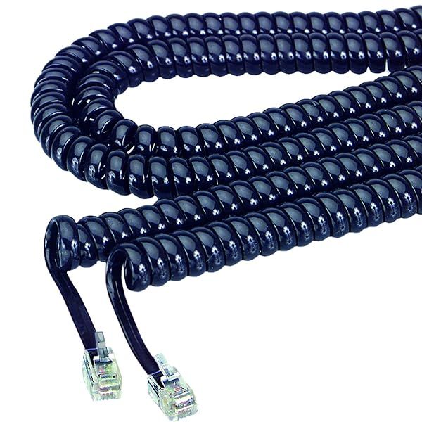 Softalk 48102 12-Foot Black Phone Coil Cord - Essential Landline Accessory