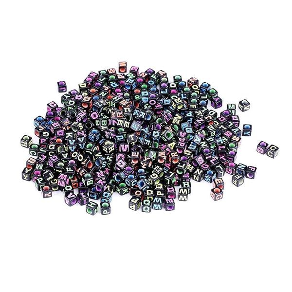 500 Mixed Cube Alphabet Beads for DIY Jewelry Making - Perfect for Necklaces & Bracelets