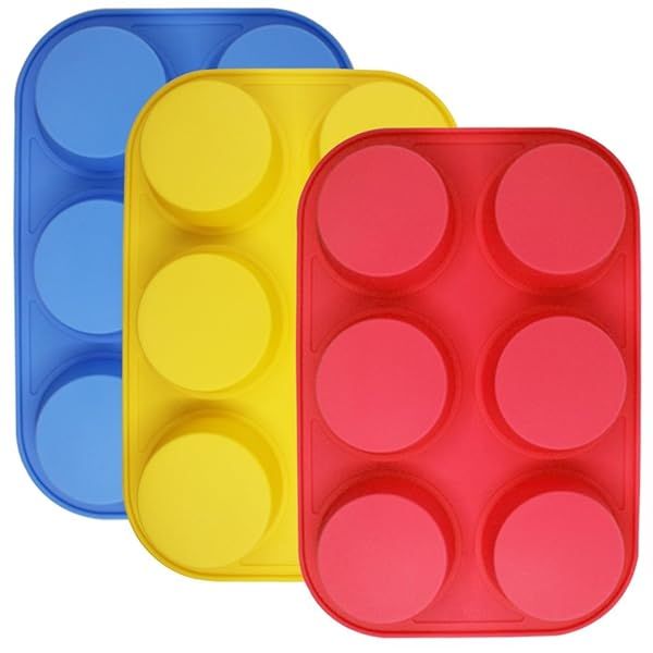 SourceTon 6-Cup Silicone Muffin Mold - Non-Stick Baking Pan Set for Perfect Cupcakes & Muffins