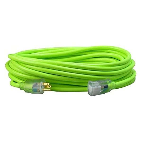 Southwire 2578SW000X 50ft 12/3 SJTW Outdoor Extension Cord - Cool Green, Durable & Weather-Resistant