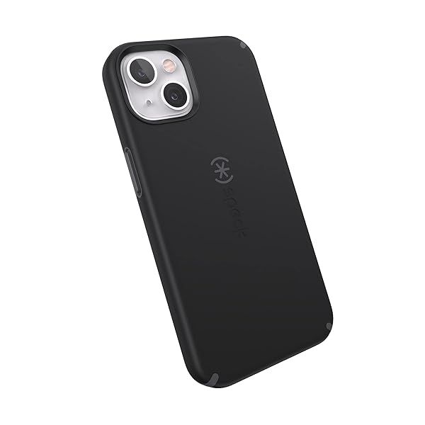 Speck iPhone 13 Case: Slim, Dual-Layer Drop Protection & Scratch Resistance, MagSafe Compatible - Black & Slate Grey CandyShell Pro