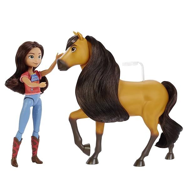 "Spirit Lucky Doll & Horse Set: 7" Doll with Joints, Fashion Top & Treats - Perfect Gift for Kids 3+!"