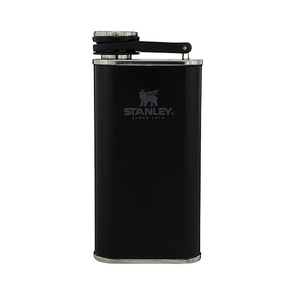 Stanley Classic 8oz Flask: Never-Lose Cap, Insulated, Leak-Proof, Matte Black - Perfect for Easy Filling & Pouring