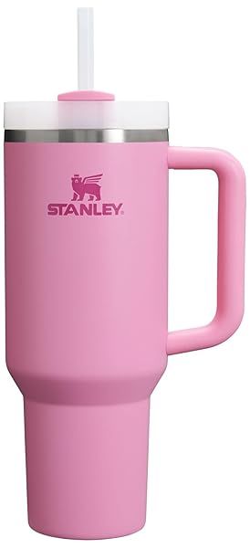 Stanley Quencher H2.0 Tumbler 40 oz - Insulated, BPA-Free, Cupholder Compatible with 3-Way Lid & Straw in Peony