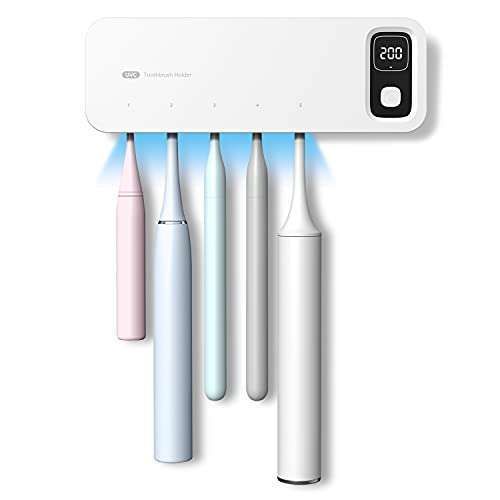StarWin UV Toothbrush Dryer Holder: Wall-Mounted, Rechargeable, No Drilling, 5 Slots, Fan Drying & Timer for a Clean Bathroom