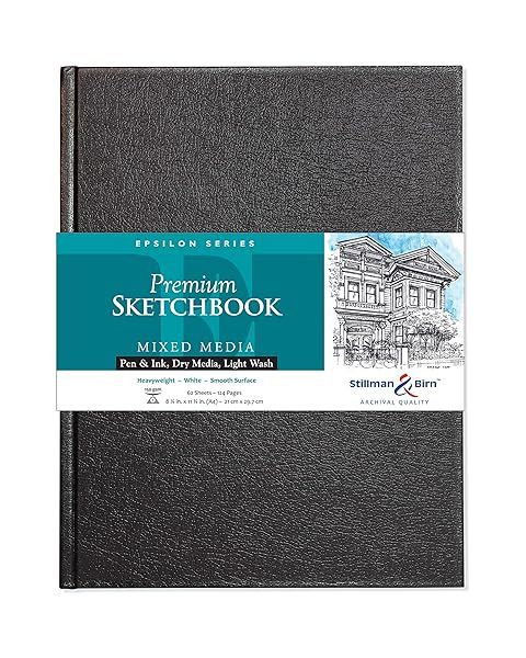 Stillman & Birn Epsilon A4 Hardbound Sketchbook - 150 GSM White Paper, Smooth Surface for Artists