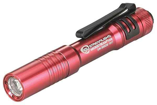 Streamlight 66602 MicroStream: 250-Lumen USB Rechargeable EDC Flashlight in Red - Ultra-Compact & Powerful