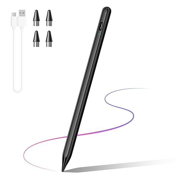Rechargeable Stylus Pen for Android & iOS - Dual Touch Screen Tablet Pencil, Compatible with A-pple & Android Devices