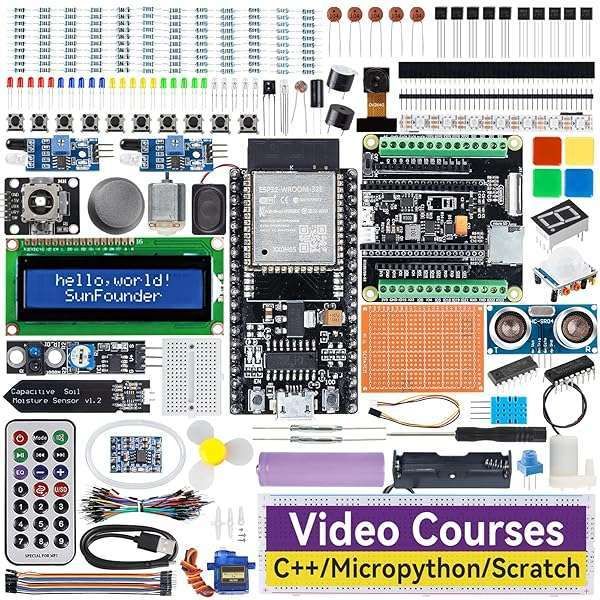 SunFounder ESP32 Ultimate Starter Kit: Arduino Compatible, ESP32CAM, IoT Courses & More for Beginners