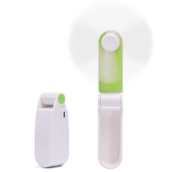 Supabear Mini Handheld Fan: Portable USB Rechargeable Fan for Travel, Kids & Outdoor Use - 2 Speed Adjustable (Green)