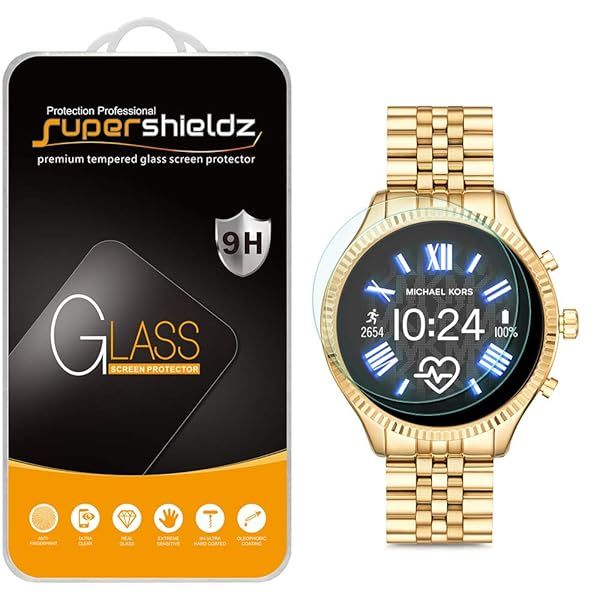 Supershieldz Tempered Glass Screen Protector for Michael Kors Gen 5 Lexington Smartwatch - 2 Pack, Anti-Scratch & Bubble Free