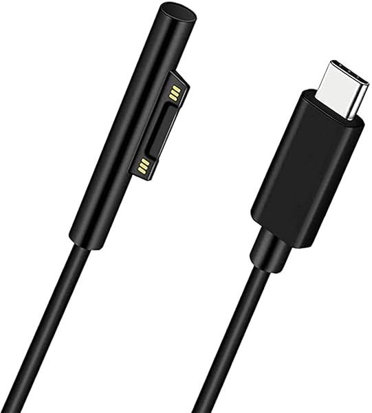 Surface Connect to USB-C Charging Cable 15V/3A for Surface Pro, Laptop, Go & Book - 6FT TPE Compatible Cable