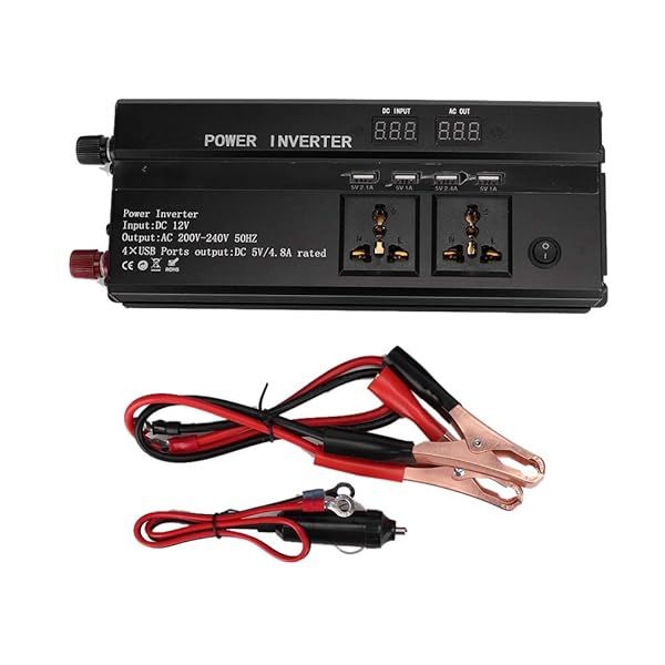 4000W Suuonee Car Power Converter: Pure Sine Wave 12V to 220V Inverter with LCD Display & USB Port