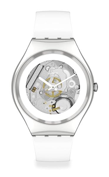Swatch Gent BIOSOURCED Pure White Irony Quartz Watch: Eco-Friendly Style & Precision