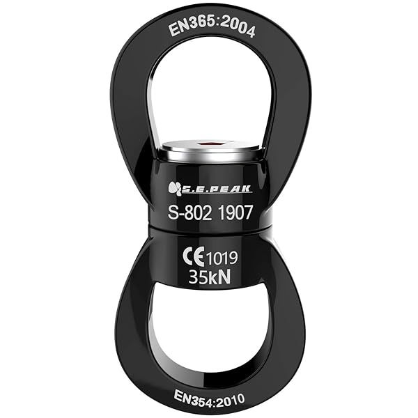 PROND 35kN Swing Swivel: Safe Rotational Device for Tree Swings, Aerial Dance & Hammocks - Black Carabiner Swivel