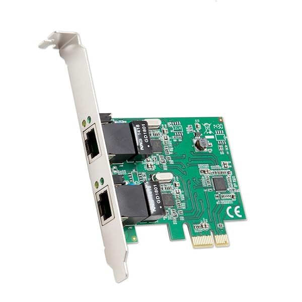 Syba Dual Port Gigabit Ethernet PCI-E x1 Network Adapter Card - 10/100/1000 Mbps with Realtek RTL8111 Chipset