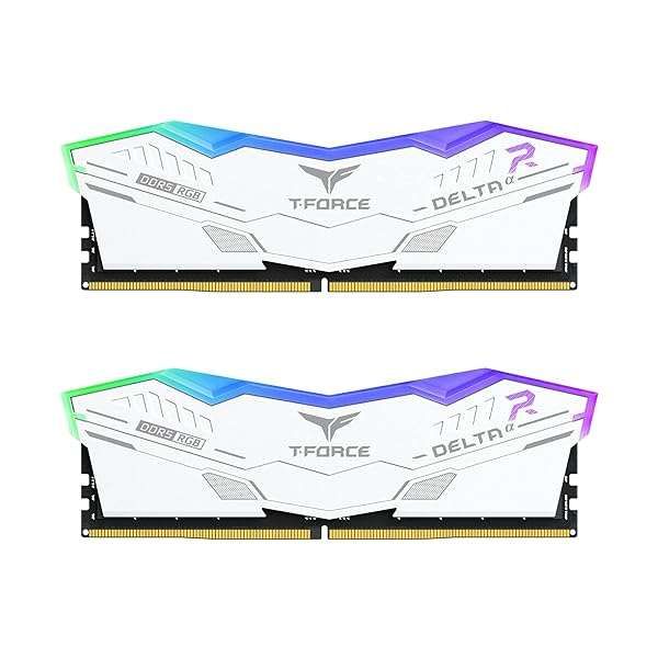 TEAMGROUP T-Force Delta Alpha RGB DDR5 32GB Kit 6000MHz - Intel XMP & AMD Expo Compatible White RAM