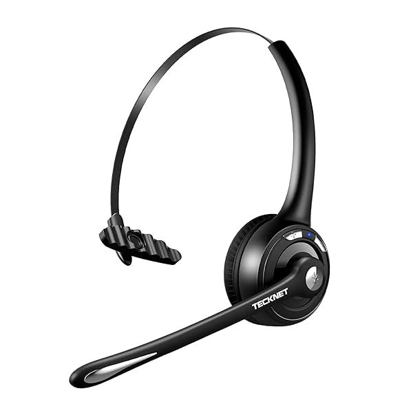 TECKNET Bluetooth Headset: Wireless Noise Cancelling On-Ear Headphones for Truckers & Hands-Free Calls