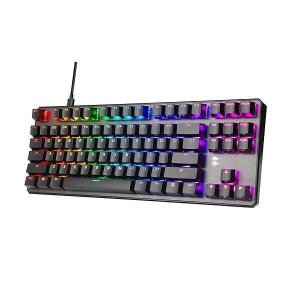 TECWARE Phantom+ 87 Key RGB Mechanical Gaming Keyboard - TKL, Thocky Sound, Wraith Brown Switch