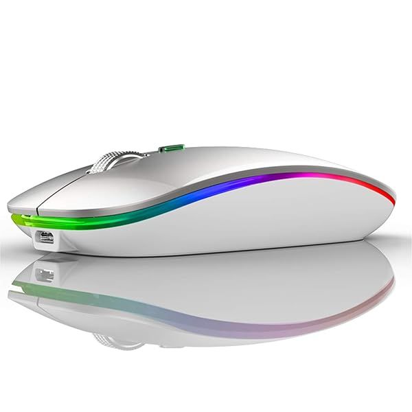 TENMOS Wireless Bluetooth Mouse: Slim Dual Mode, Rechargeable, Silent, Type C for Laptop/MacBook/iPad - Fast & Efficient!