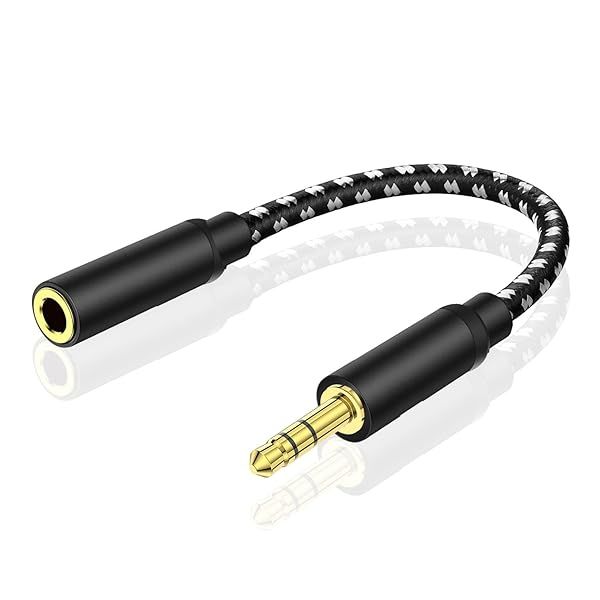 3.5mm Headphone Extender Adapter - AUX Male to Female Connector for iPhone & Android - 6 Inch Stereo Extension