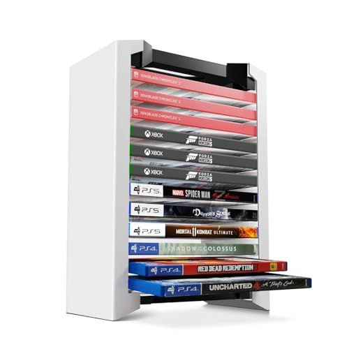 Universal Video Game Storage Tower for PS5, PS4, Xbox & Switch - Organize 12 Games in Style!
