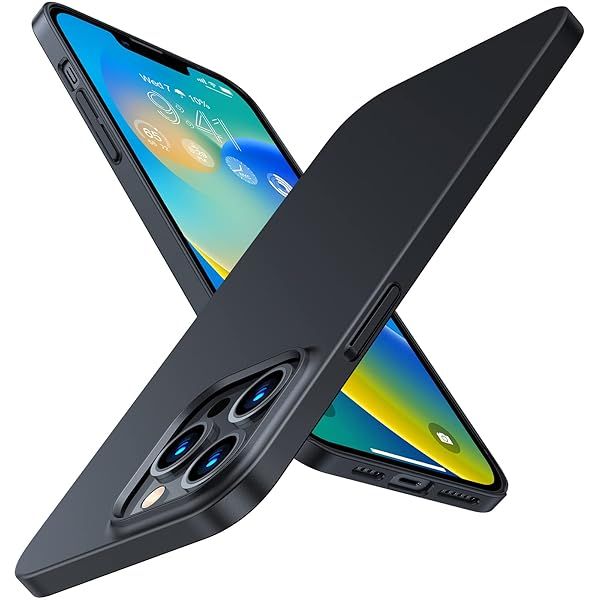 TORRAS Slim Fit iPhone 13 Pro Case - Ultra Thin, Never Yellowing, Lightweight Matte Hard PC in Space Black