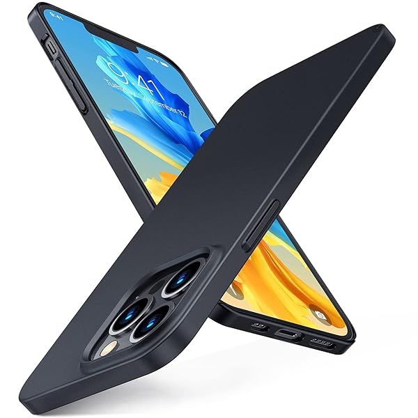 "TORRAS Slim Fit iPhone 13 Pro Max Case - Ultra-Thin Black Hard PC Cover with Secure Grip for 6.7" iPhone 13 Pro Max"