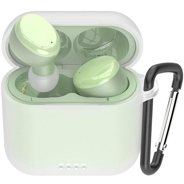 TOZO T6 Silicone Case: Shockproof Soft Skin Cover with Keychain & LED for TOZO T6 Earbuds - White