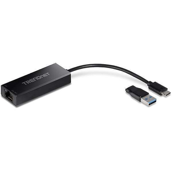 TRENDnet 2.5G USB-C to RJ-45 Ethernet Adapter - Fast, Compatible & Versatile for Windows & USB Devices
