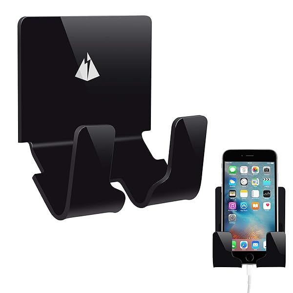 TXEsign Adhesive Wall Phone Holder for iPhone & Smartphones - Black Battery Mount