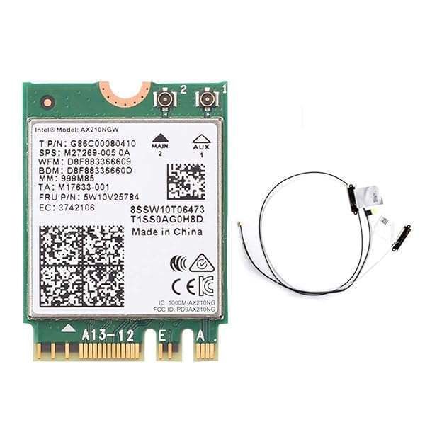 TelDay Kemei 5473Mbps WiFi 6E Network Card: Intel AX210 Bluetooth 5.3 M.2 2230 Adapter for Fast 2.4G/5G/6G Wireless