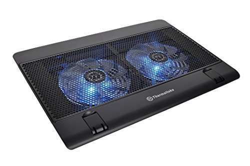 "Thermaltake Massive 14 Cooling Pad: Dual 140mm Blue LED Fans for 10"-17" Laptops - Adjustable Speed Control"