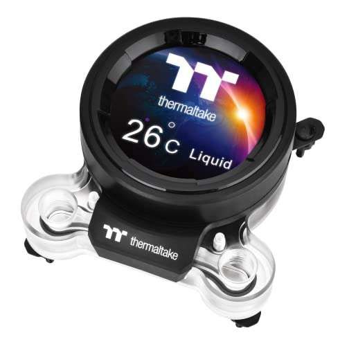 "Thermaltake Pacific MX2 Ultra CPU Waterblock with 2.1" LCS Display & Temp Sensor for LGA 1700 - CL-W332-CU00SW-A, Black"