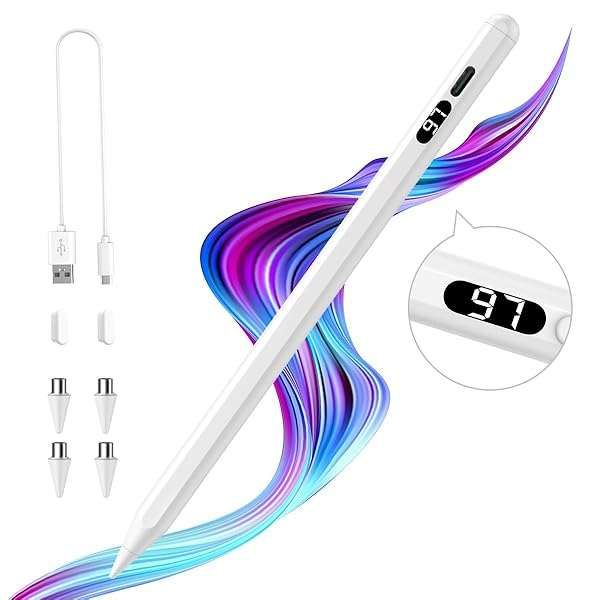 TiMOVO Fast Charge Stylus Pen for iPad, iPhone & Android - Touch Screen Precision with Power Display