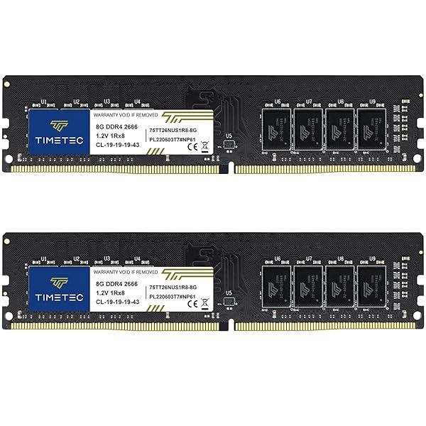 Upgrade Your Desktop with Timetec 16GB DDR4 2666MHz RAM Kit (2x8GB) - Unbuffered Non-ECC Memory Module