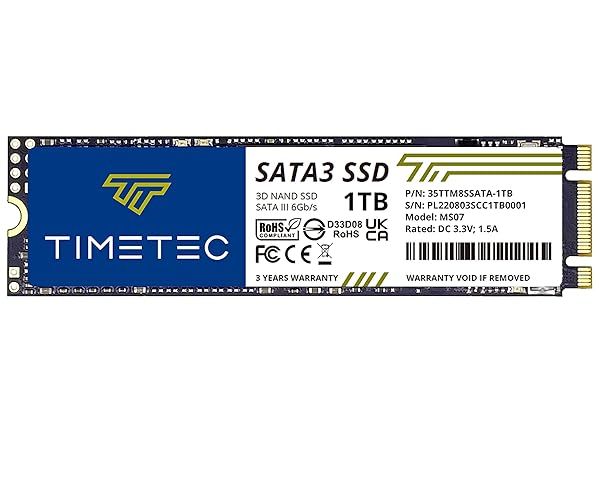 Timetec 1TB SSD M.2 2280 - 3D NAND SATA III, 550MB/s Read Speed, Ideal for PC & Laptop Upgrade