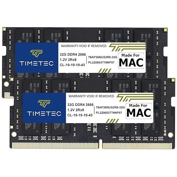 Timetec 64GB RAM Kit for iMac & Mac Mini - DDR4 2666MHz Upgrade for Mid 2020, 2019, & Late 2018 Models