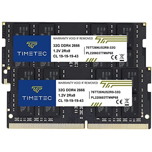 Upgrade Your Laptop with Timetec 64GB DDR4 2666MHz RAM Kit (2x32GB) - Non-ECC, Unbuffered, Dual Rank SODIMM