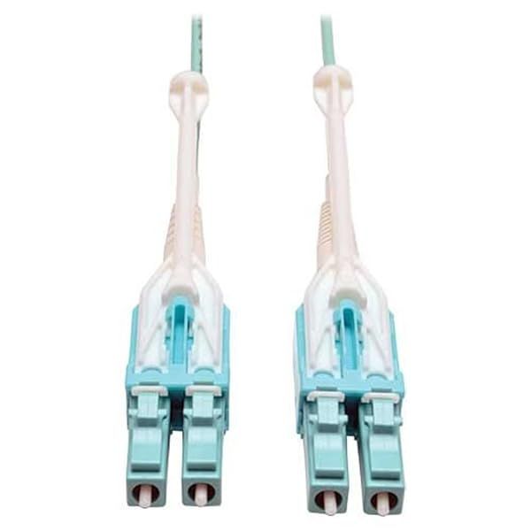 Tripp Lite 10Gb OM3 LSZH Fiber Patch Cable 5M (16ft) with Push/Pull Tab Connectors - Aqua LC/LC