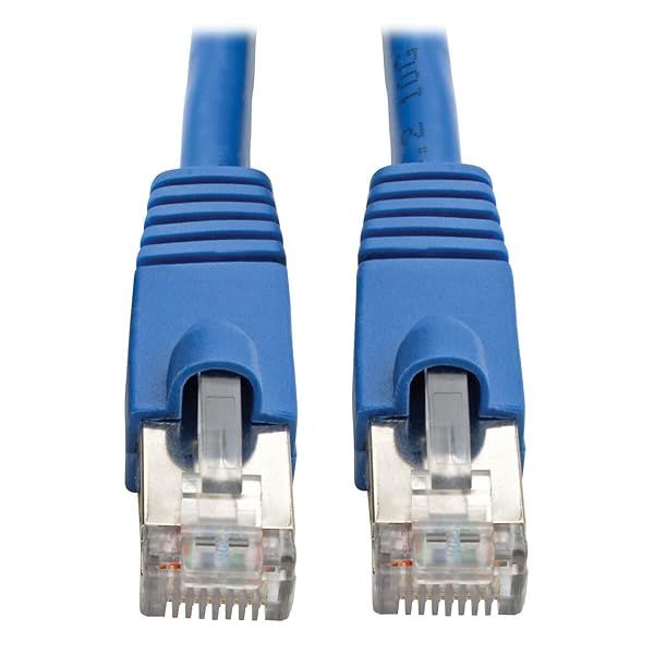Tripp Lite Cat6a 10G Ethernet Cable 8ft - Snagless STP Network Patch Cable (RJ45) - Blue, Durable & Warranty Included